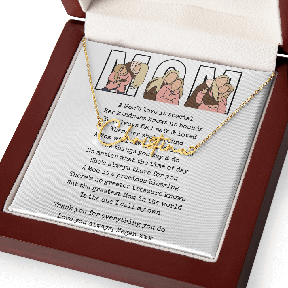 Personalized Mom Signature Name Necklace