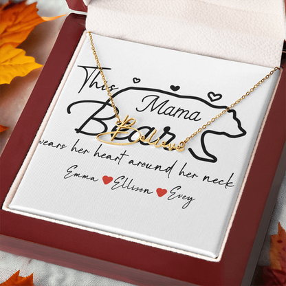 Personalized Mama Bear Signature Name Necklace