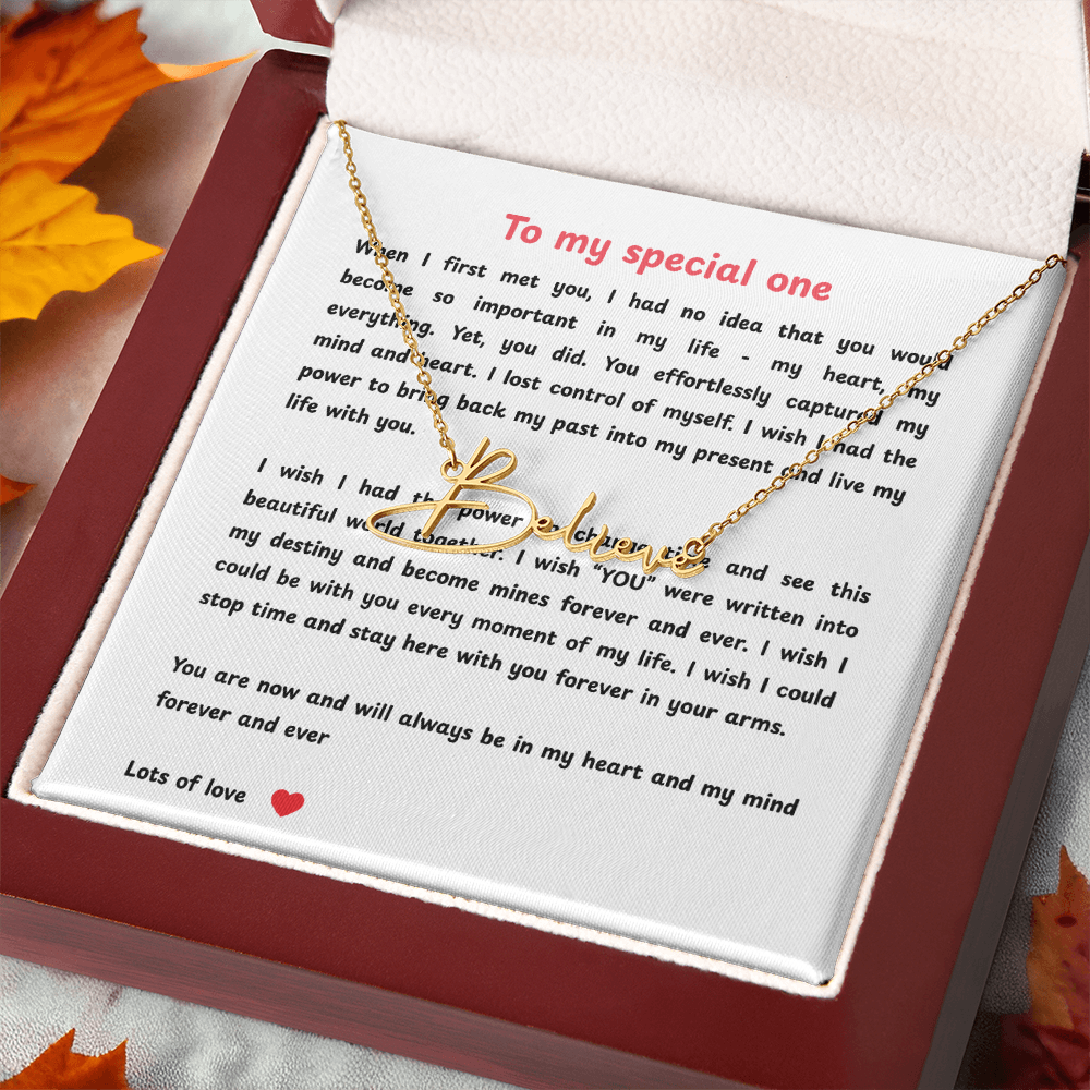 Personalized To My Special One Signature Name Necklace