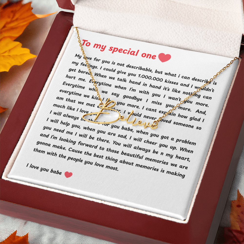 Personalized To My Special One Signature Name Necklace