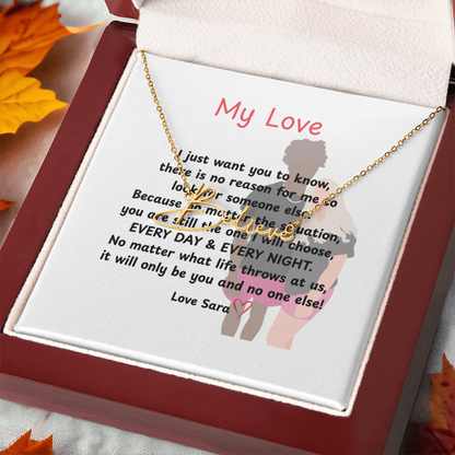 Personalized My Love Signature Name Necklace