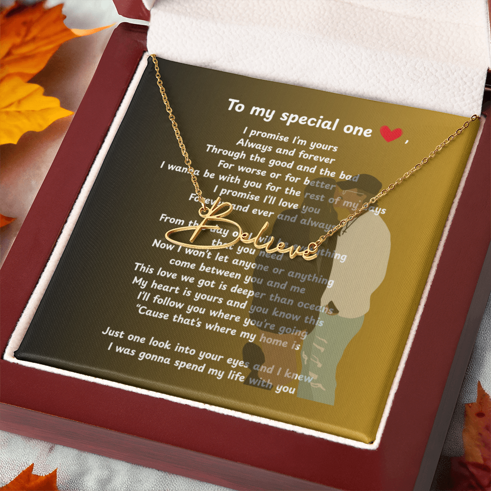 Personalized To My Special One Signature Name Necklace