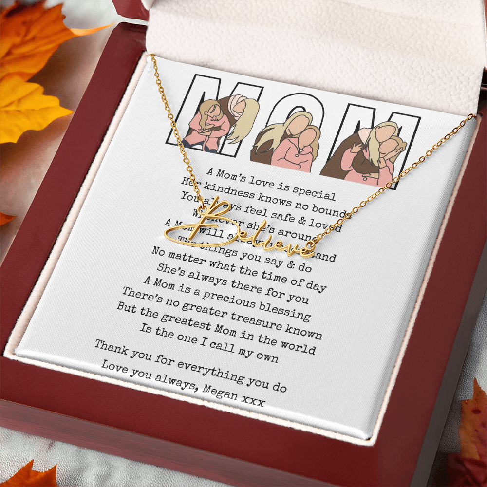 Personalized Mom Signature Name Necklace