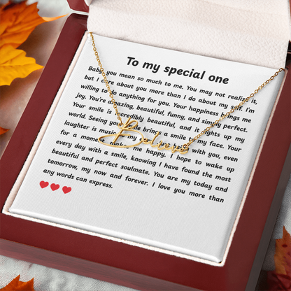 Personalized To My Special One Signature Name Necklace