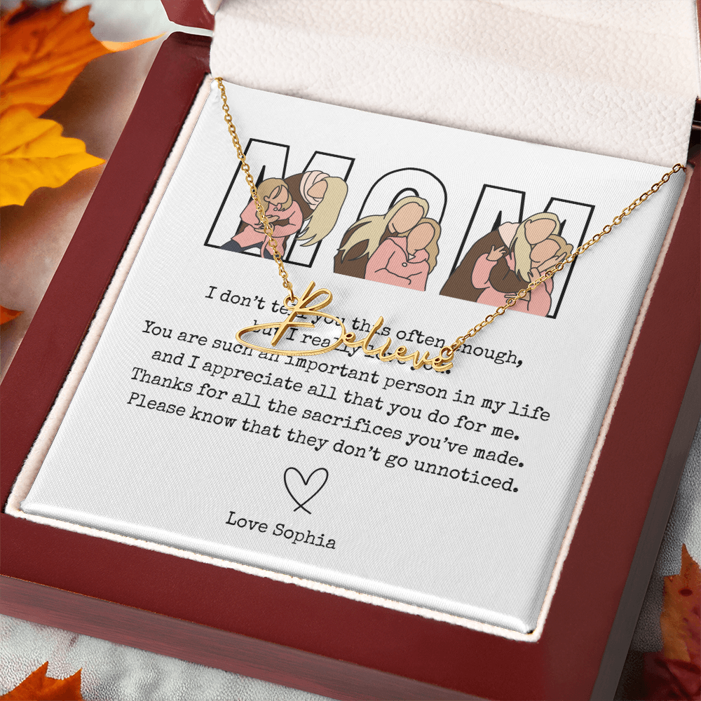 Personalized Mom Signature Name Necklace
