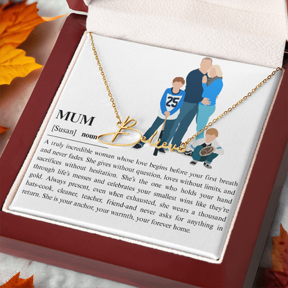 Personalized Mum Signature Name Necklace