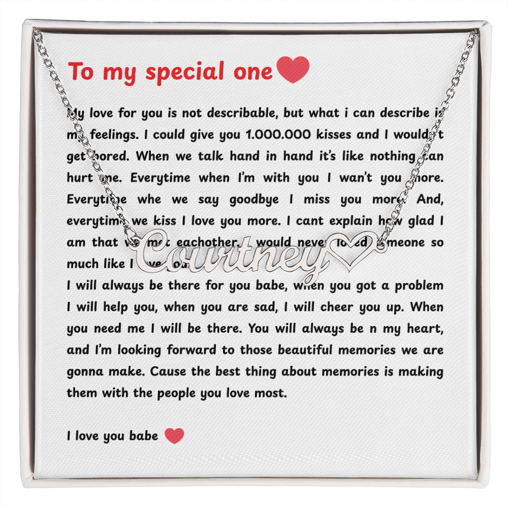 Personalized To My Special One Heart Name Necklace