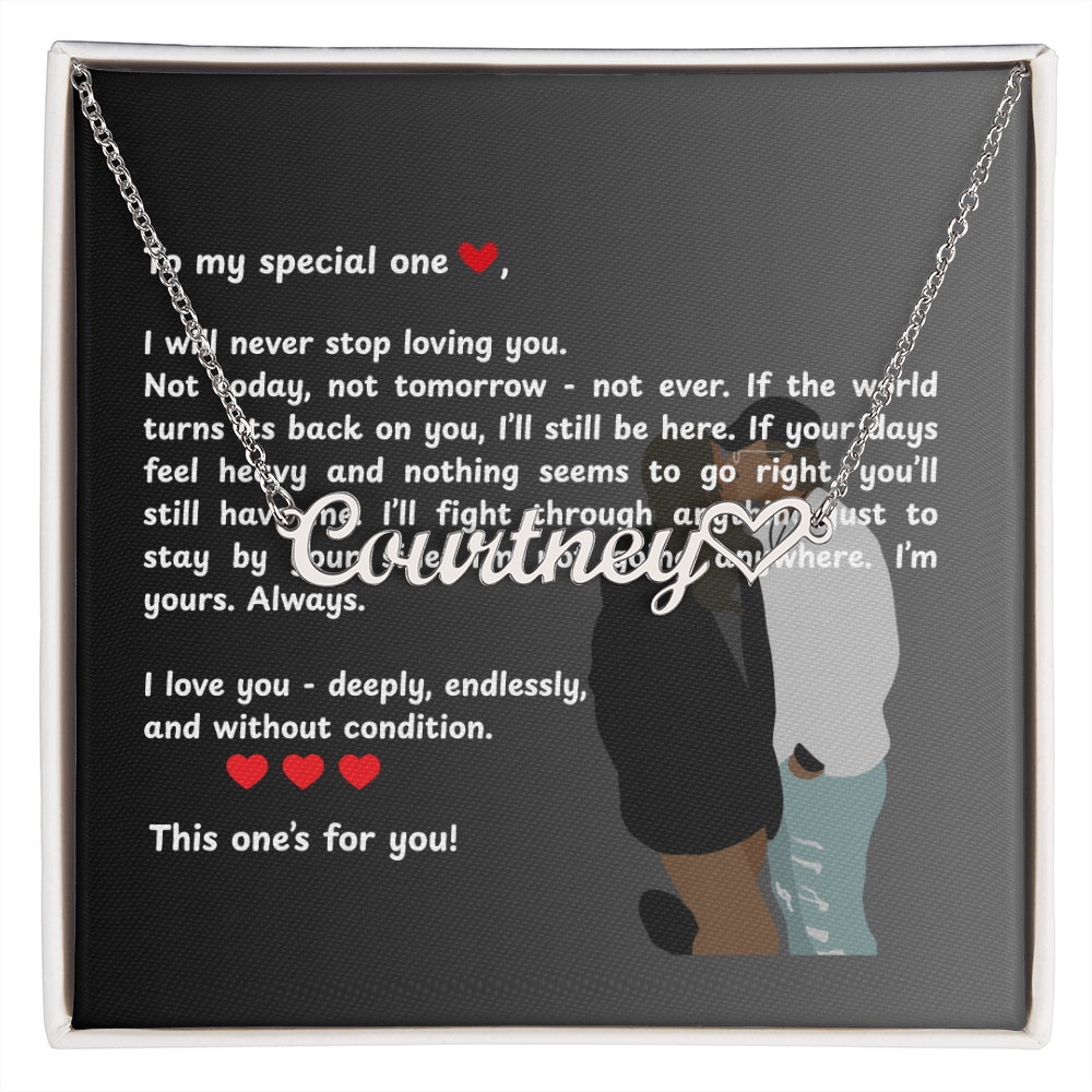 Personalized To My Special One Heart Name Necklace