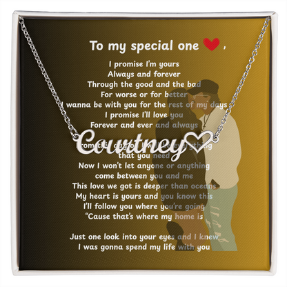 Personalized To My Special One Heart Name Necklace