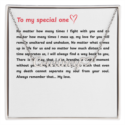 Personalized To My Special One Heart Name Necklace