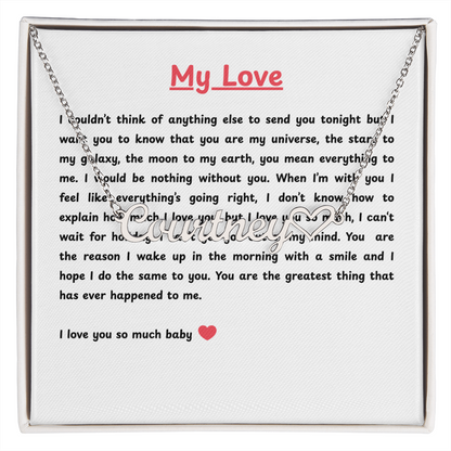 Personalized My Love Heart Name Necklace