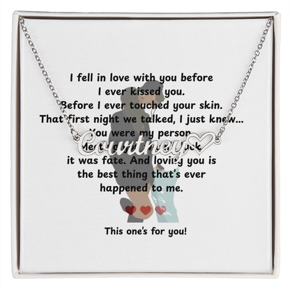 Personalized This One's For You Heart Name Necklace