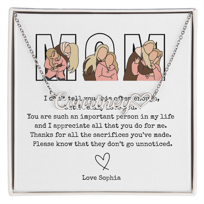 Personalized Mom Heart Name Necklace
