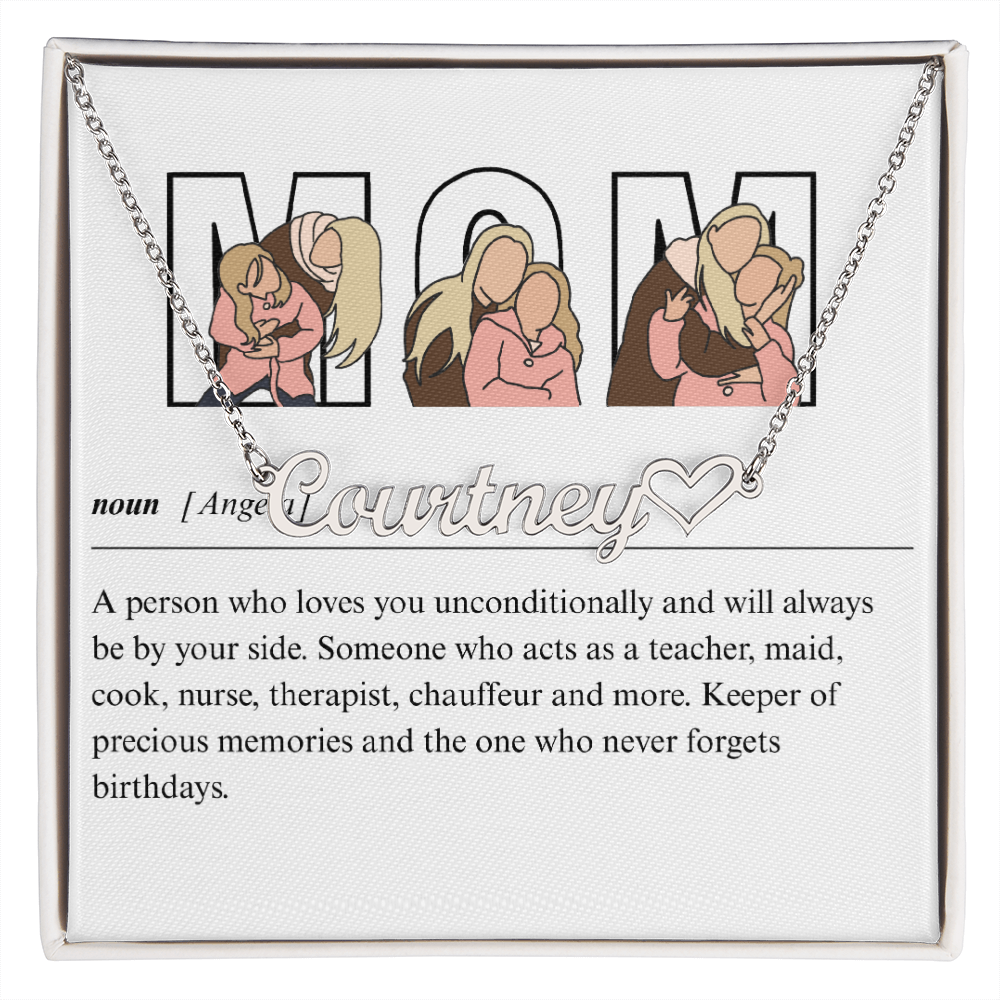 Personalized Mom Heart Name Necklace