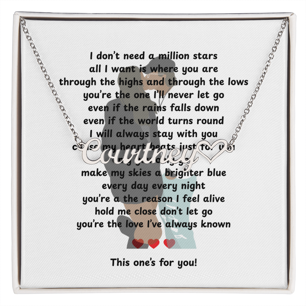 Personalized This One's For You Heart Name Necklace