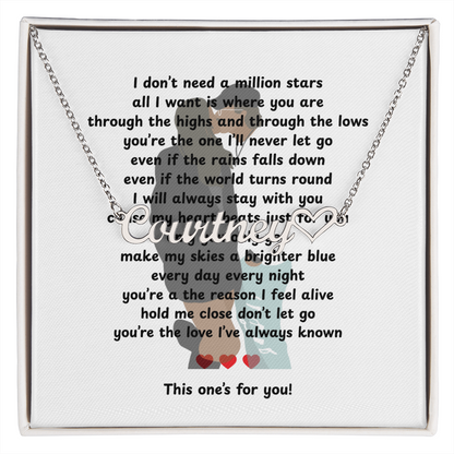 Personalized This One's For You Heart Name Necklace