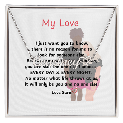 Personalized My Love Heart Name Necklace