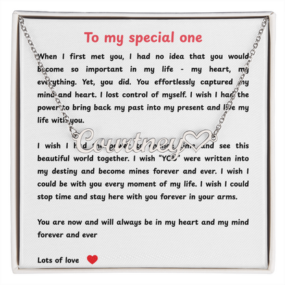 Personalized To My Special One Heart Name Necklace