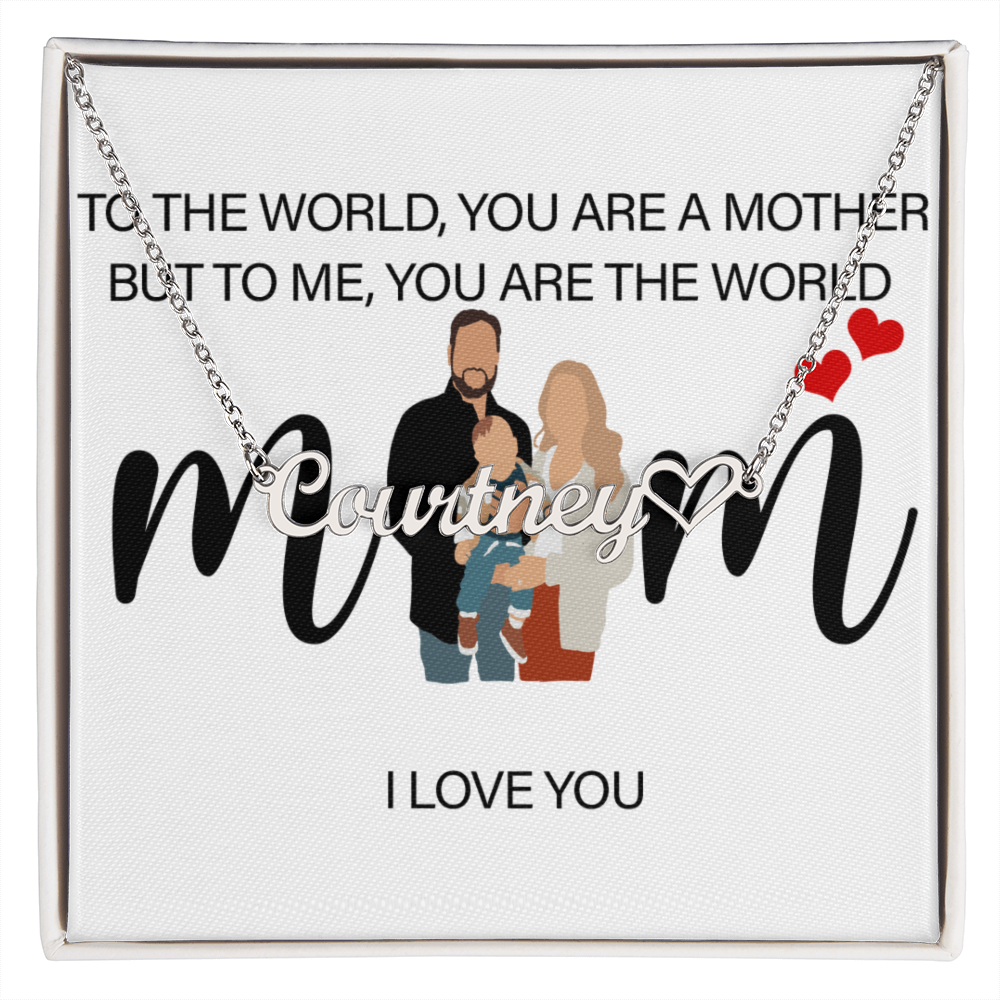 Personalized Mom I Love You Heart Name Necklace