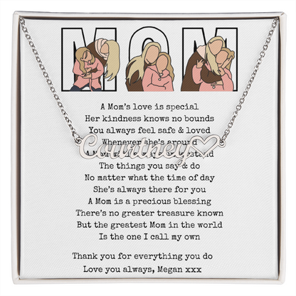 Personalized Mom Heart Name Necklace