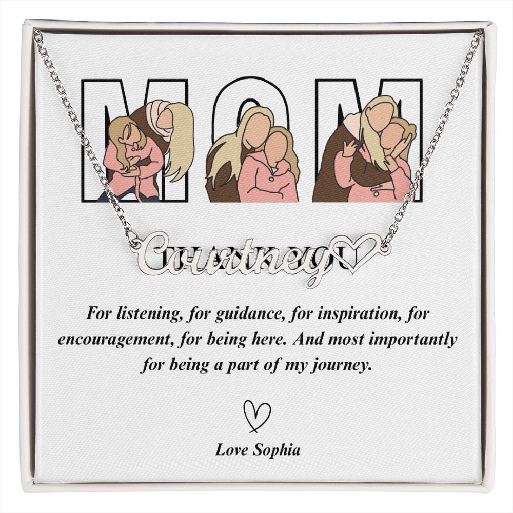 Personalized Mom Heart Name Necklace