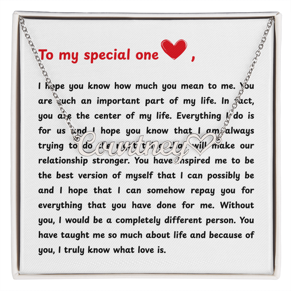 Personalized To My Special One Heart Name Necklace