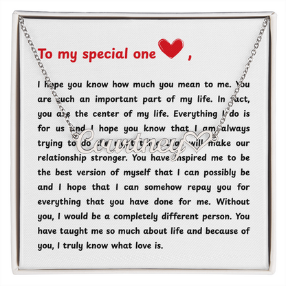 Personalized To My Special One Heart Name Necklace
