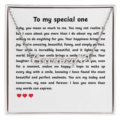 Personalized To My Special One Heart Name Necklace
