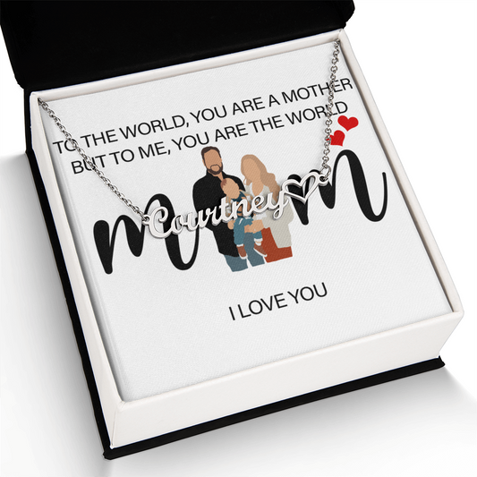 Personalized Mom I Love You Heart Name Necklace