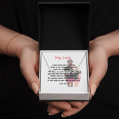 Personalized My Love Heart Name Necklace