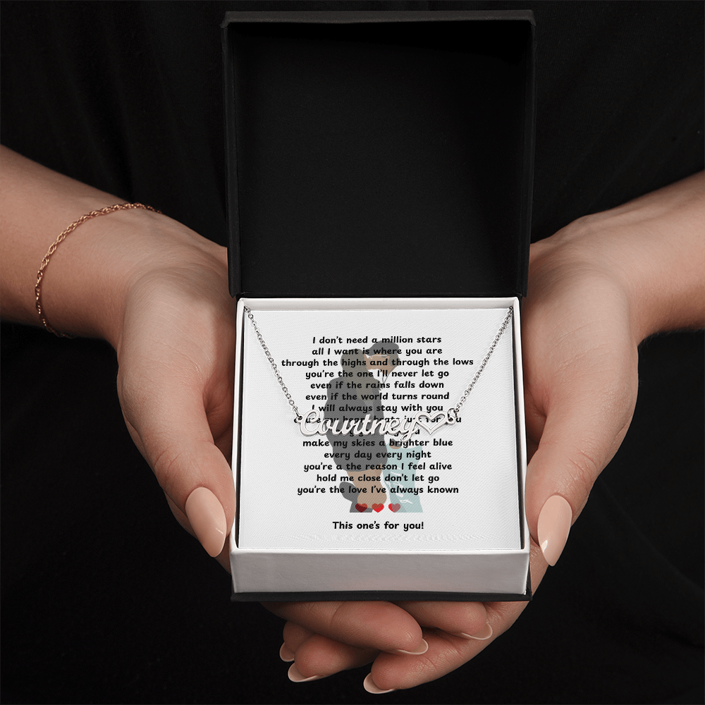 Personalized This One's For You Heart Name Necklace