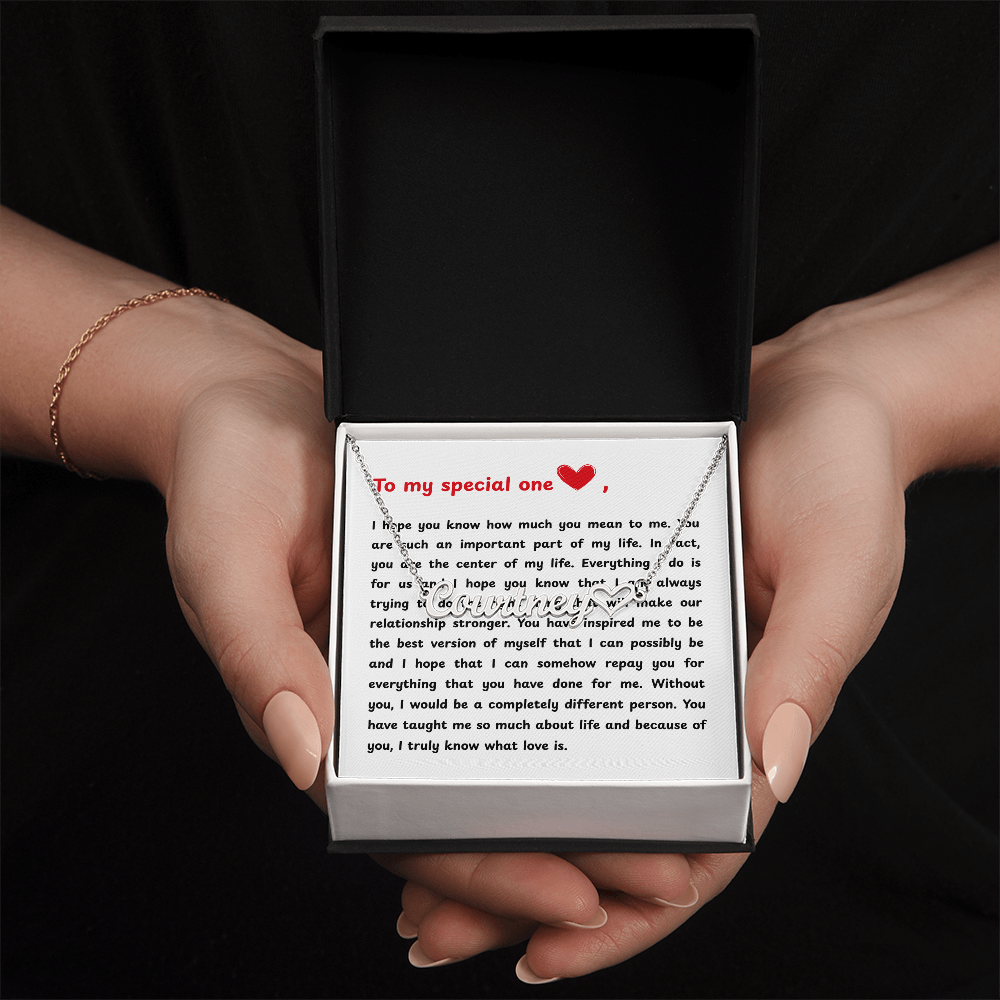 Personalized To My Special One Heart Name Necklace