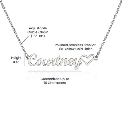 Personalized Mom Heart Name Necklace