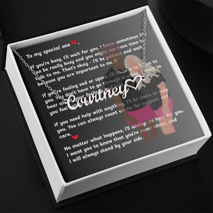Personalized To My Special One Heart Name Necklace
