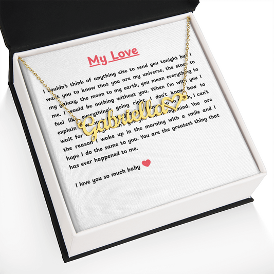 Personalized My Love Heart Name Necklace
