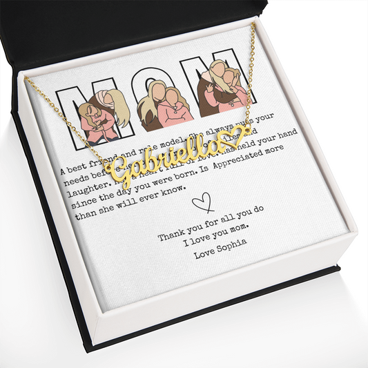 Personalized Mom Heart Name Necklace