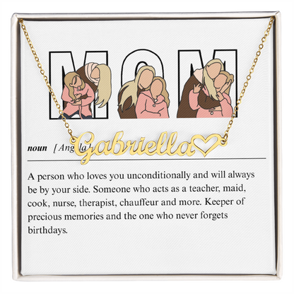 Personalized Mom Heart Name Necklace