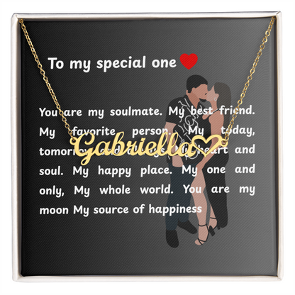 Personalized To My Special One Heart Name Necklace