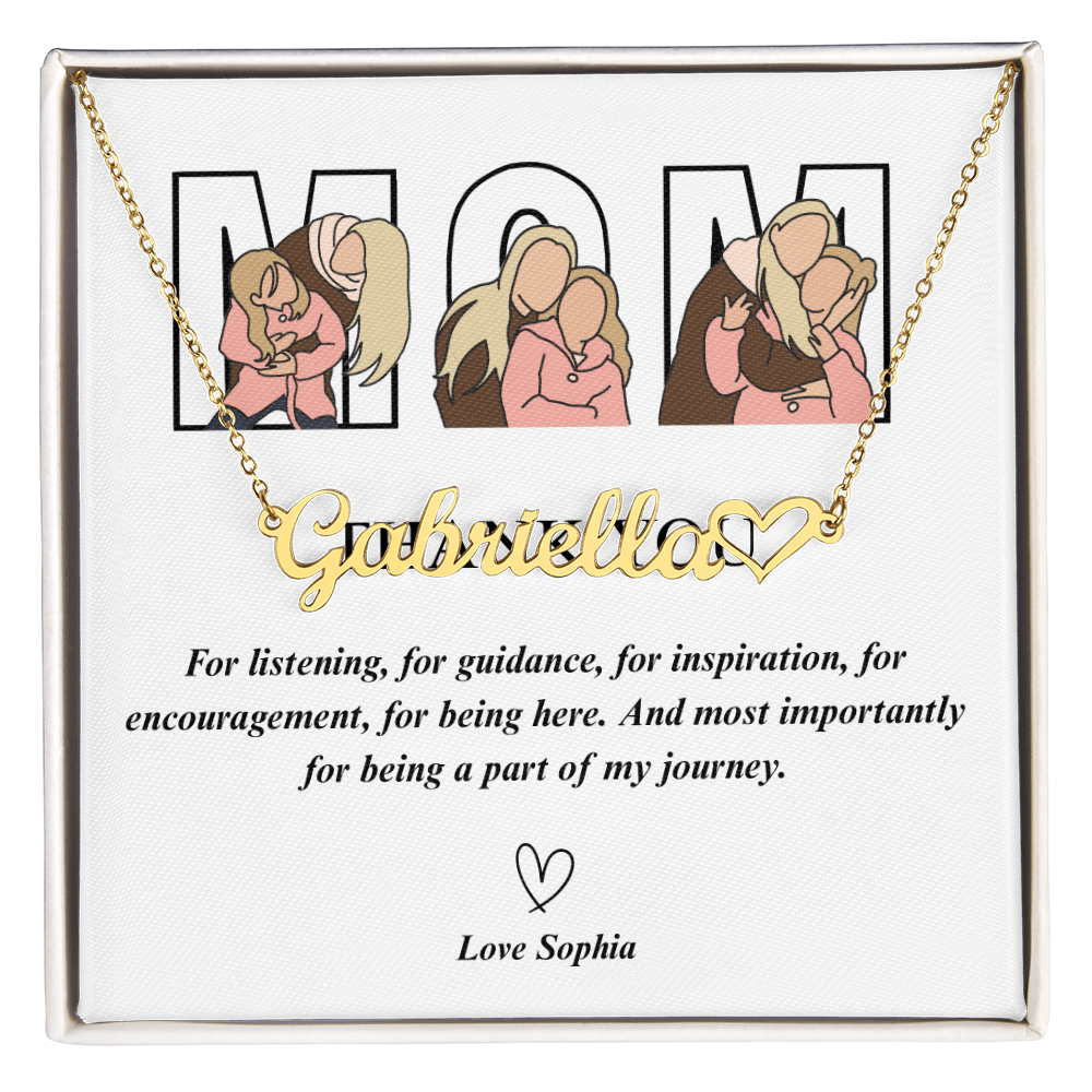 Personalized Mom Heart Name Necklace