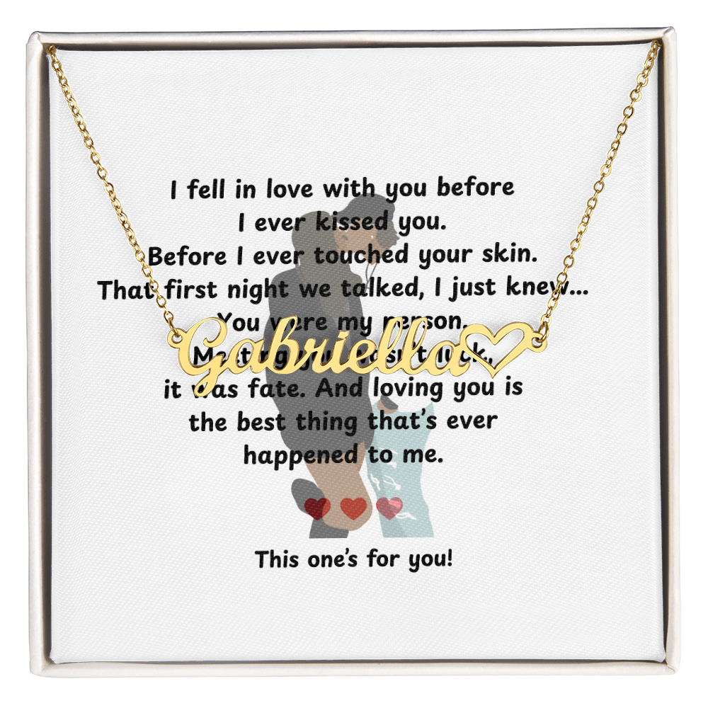 Personalized This One's For You Heart Name Necklace