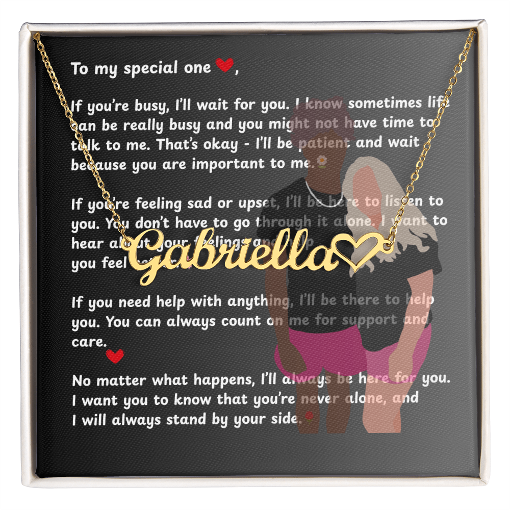 Personalized To My Special One Heart Name Necklace