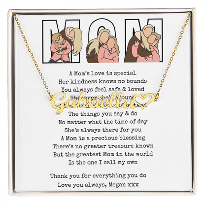 Personalized Mom Heart Name Necklace