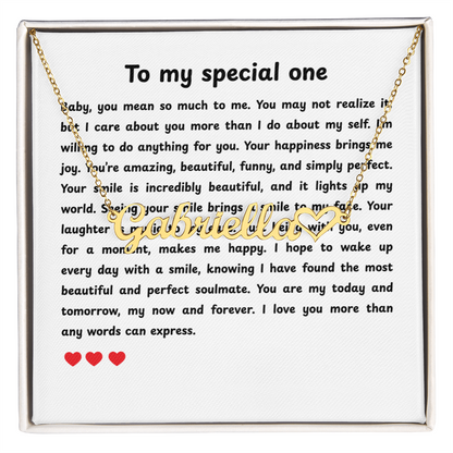 Personalized To My Special One Heart Name Necklace