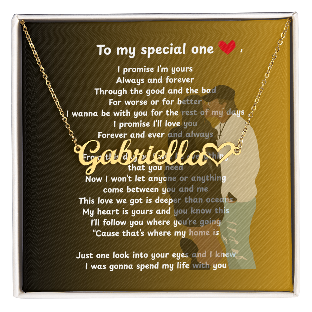 Personalized To My Special One Heart Name Necklace