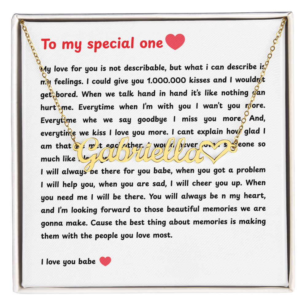 Personalized To My Special One Heart Name Necklace