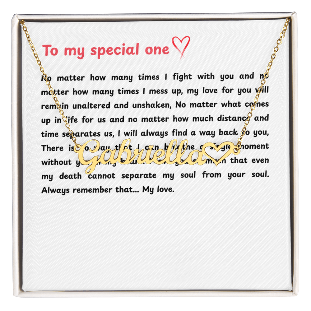 Personalized To My Special One Heart Name Necklace