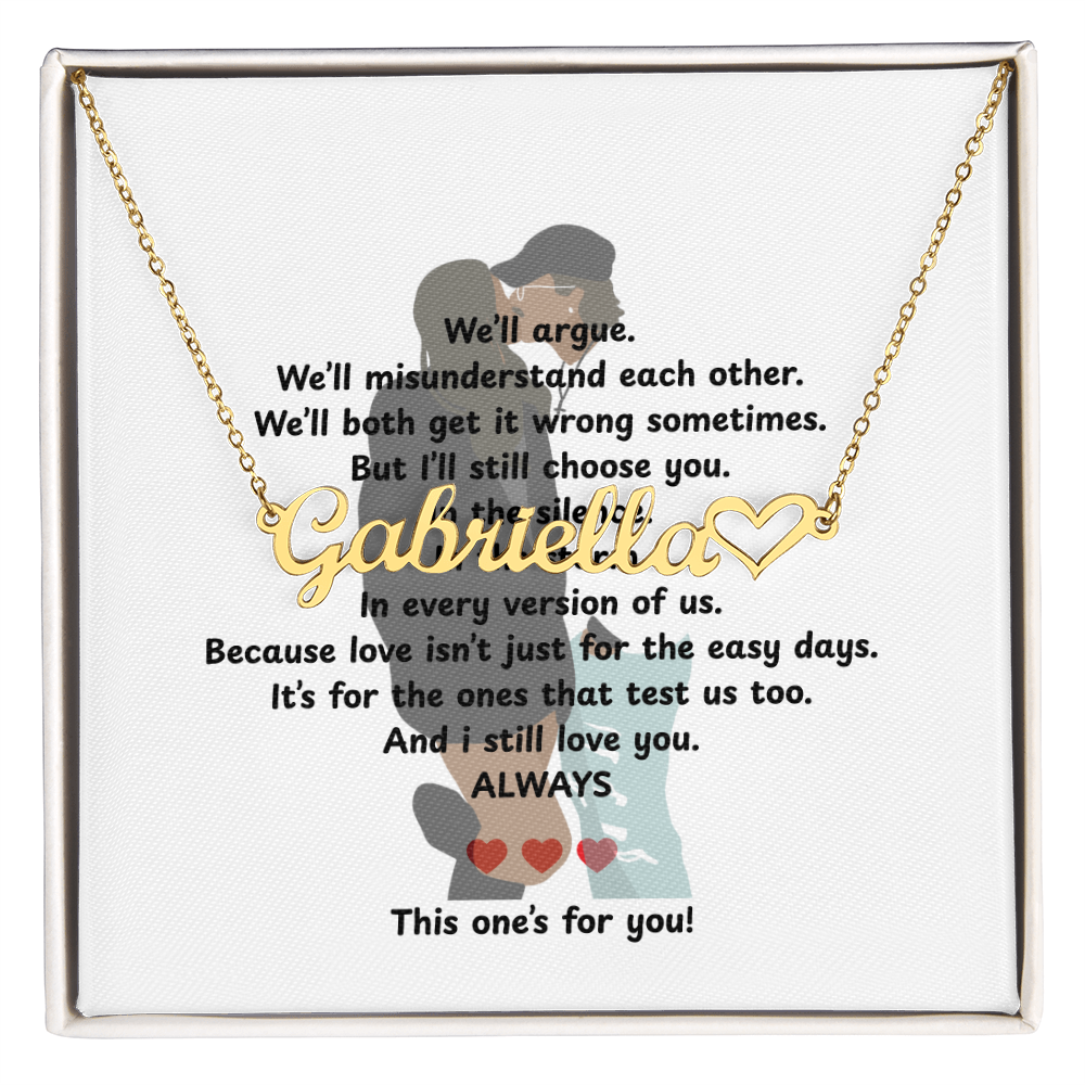 Personalized This One's For You Heart Name Necklace