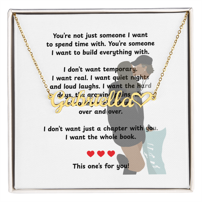 Personalized This One's For You Heart Name Necklace