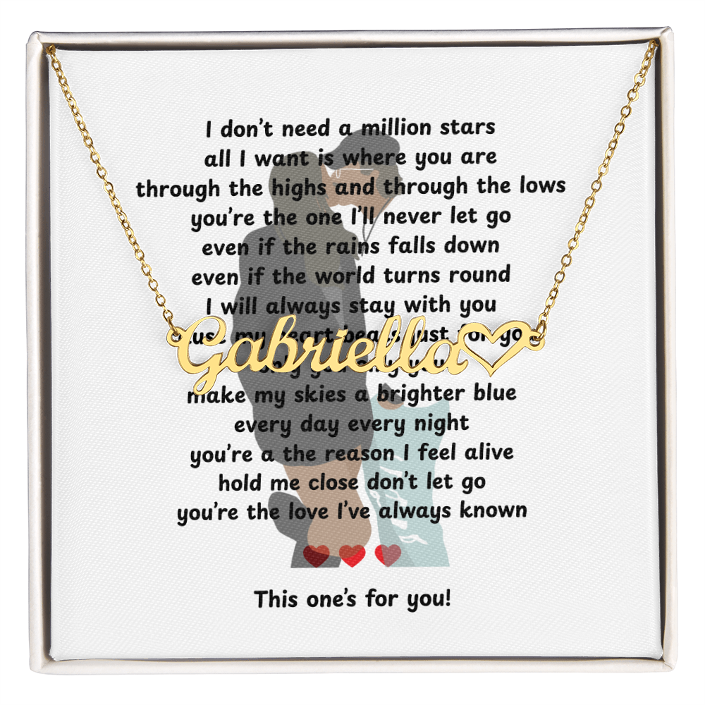 Personalized This One's For You Heart Name Necklace