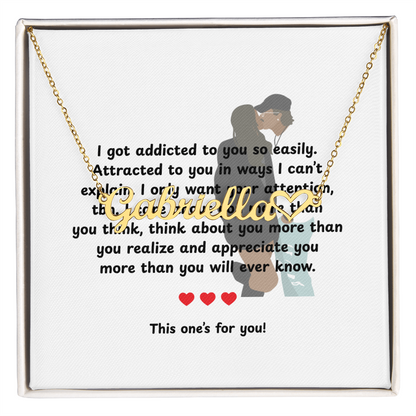 Personalized This One's For You Heart Name Necklace